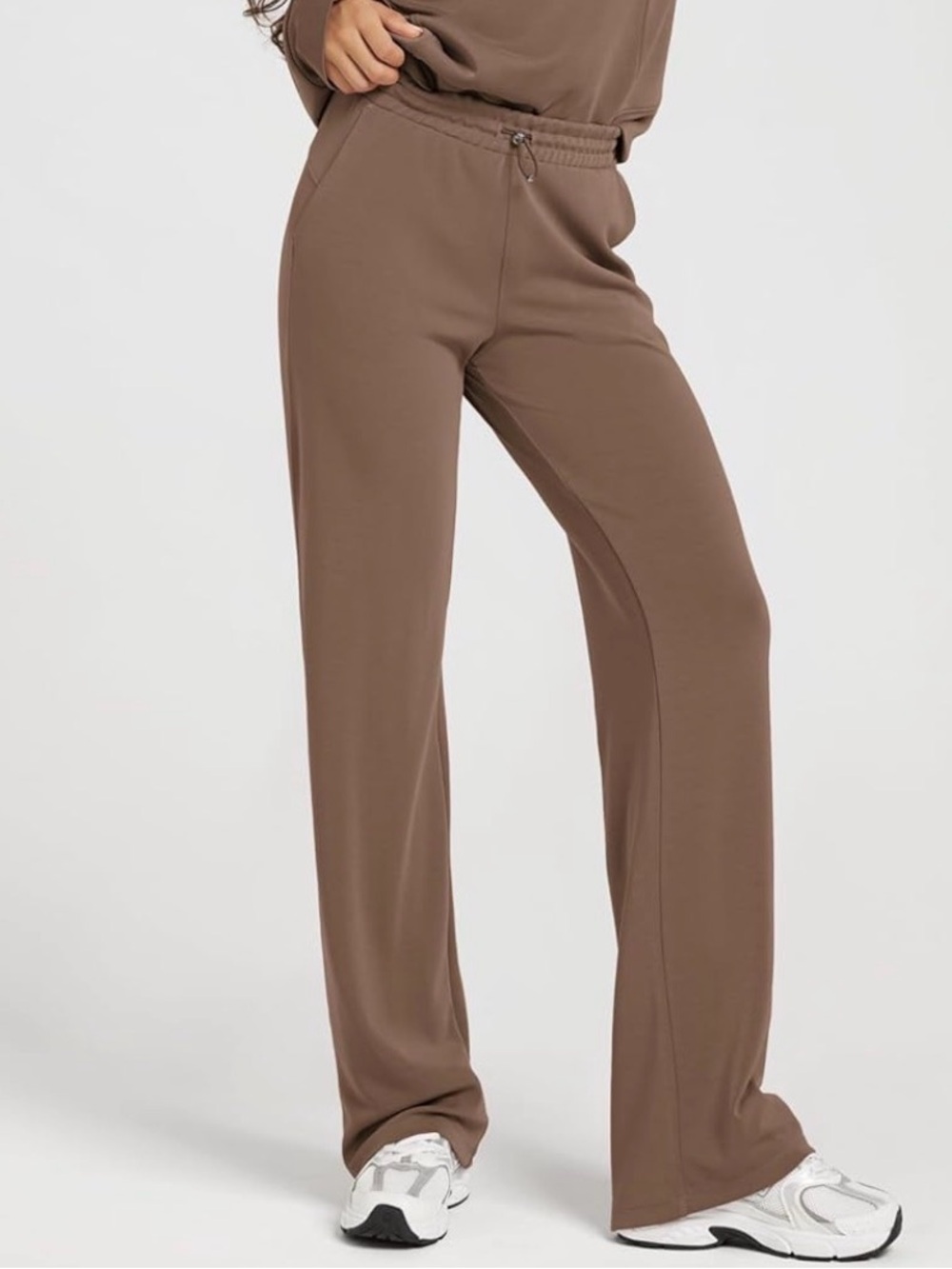 Ododos Brown fleece lined sweatpants with drawstring waist